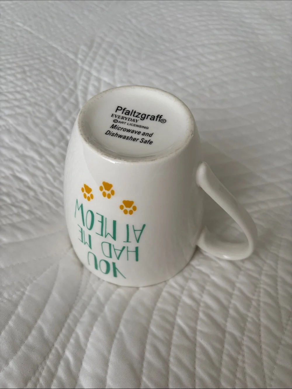 YOU HAD ME AT MEOW PFALTZGRAFF Coffee Mug Cup Cat Paws Cat Lover Gift